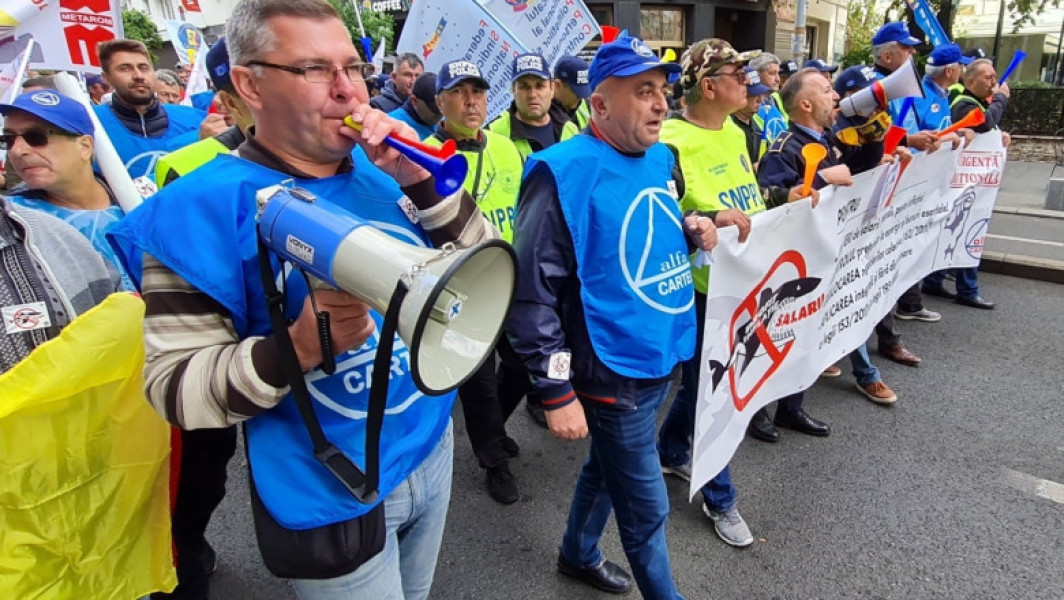 Protest al sindicatelor la București pentru reclamarea reformelor sociale și fiscale
