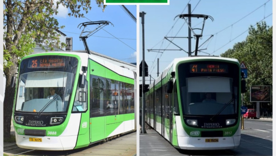 Interdicție temporară pentru tramvaiele liniilor 25 și 41 în București din cauza lucrărilor de infrastructură